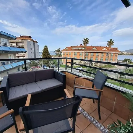 Baiona, Primera Linea De Playa Ladeira, Terraza. Exterior foto